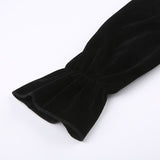 Black Velvet Square Neck Dress