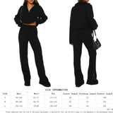 Women's trouser suits spring and autumn long sleeved sweaters short zipper stand collar casual street clothes Cosy Pants Set