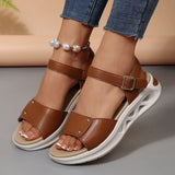 Pbong  Summer Fashion Women Sandals Flat Platform Leather Comfort Casual Shoes New Trend Lightweight Sandals Woman Sandalias De Mujer
