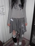 Japanese Style Harajuku Striped Skirt Women Vintage Gothic Y2k Grunge Mini Skirt Punk Irregular Streetwear Short Skirts