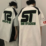 American Retro Shirt Short-sleeved Top Korean Spring Summer Fashion Large Size Loose Niche Motorcycle Style Cardigan Jacket