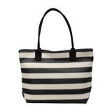 Pbong  Large Capacity Straw Woven Tote Bag Casual Shoulder Summer Travel Handbag Urban Minimalist Style Polyester Lining Zipper Opening