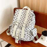 Pbong  Japanese Polka Dot Print Backpack Women Korean Daypack Large Capacity Travel Rucksack Cute School Bookbags Retro Causal Daypack