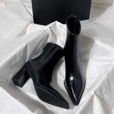 Chelsea Ankle Boots Basic High Heels Boots Women Fashion Pointed Toe Shoes Women Band Non-slip Comfortable Boots