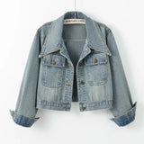 New 2025 Spring Autumn High Quality Design Sense Women’s Cowboy Jacket Casual Elegant Fashion Ladies Short Denim Overcoat