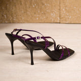 Pbong  Women's Sexy Fashion Sandals Thin High Heel Ne Button Sandals Outdoor Fashion Sandals Women Heels Black Sandalias