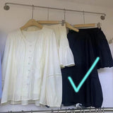 Casual Beige Vacation Spring Summer Outfits Lantern Sleeve Blouse And Short Skirt Two Piece Set 2025 New Top Pleat Skirt Suit