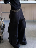 Pbong  Retro American Hip Hop Women's Casual Pants Straight Leg Long Trousers Autumn Winter New Style Loose Floor-Length Knife Edge
