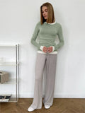 Soft Modal Knit Autumn Women's T-shirts Round Neck Long Sleeve Simple Basics Tees Solid Color Pink Fashion Spring Slim Top Woman