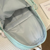 Women's Nylon Lace Bow Backpack Sweet Fresh Aesthetic Daily School Casual Book Bags New Fashion Student Back Packs