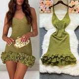 Pbong  Chic Fashion Sexy Wrap Hips Boho Knitted Beach Dress Summer Women Seaside Cover Up Mini Dress Lady Party Vestido