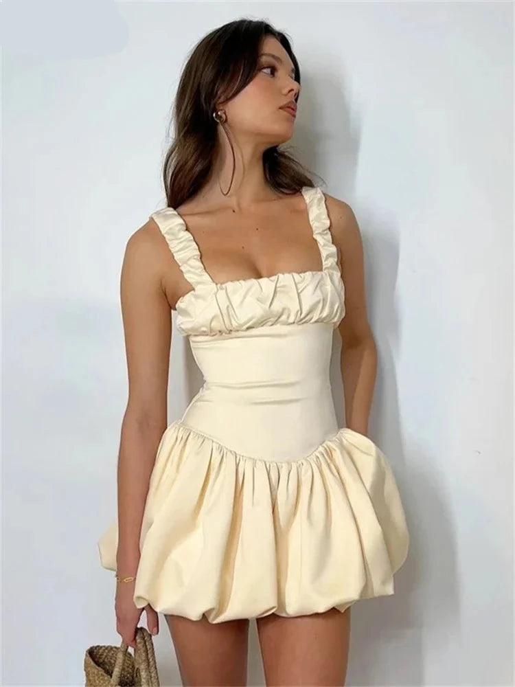 Sexy Elegant Dress For Women New Fashion Ruched Night Club Sleeveless Off Shoulder Mini Summer Bodycon Party Dress