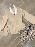 Autumn Winter Fashion Knitted V Neck Long Sleeve Sweaters Y2k Aesthetic Slim Waist Casual Clothing Harajuku Vintage Pullovers