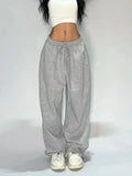 Casual Gray Sweatpants Women Wide Leg Black Joggers Classic Baggy Streetwear Oversized Sports Female Trousers All-match