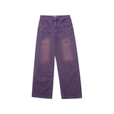 Y2k Purple Colored Baggy Jeans Women Wide leg Oversize Cargo Pants Harajuku Korean Fashion Streetwear Trousers Japanese 2000s