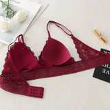 Floral Lace Bralette Girls Non-Wire Push Up Bras For Women Soft Sexy Intimates Brassiere V-neck Lingerie Female Underwear
