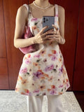 Pbong  New Printing Sweet Dress Women's Clothing Slim Waist Sleeveless Summer Dresses Fashion Sweet Mini Dresses