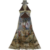 Renaissance Oil Painting Long Luxury Dresses 2025 Vintage Sleeveless Backless A Line Evening Maxi Dress Woman Clothing