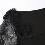 Elegant Asymmetrical Black Sexy Lace Dress