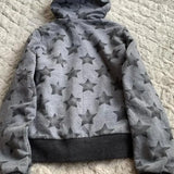 Pbong  2000S American Vintage Print Long Sleeve Hooded Sweatshirt Y2k Subculture Casual Zip Up Hooded Cardigan Harajuku Streetwear Coat