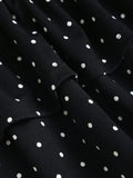 Pbong  Sweetra New Winter French Fashion Polka Dot Lace Ruffle Bow Design Office Commute Casual Cute Sweet Style Strapless Bodycon Cinc