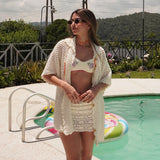 3Pcs Bandeau Biquini 2025 Women Sexy Bikini Push Up Swimsuit Female Swimwear Shiny Diamond Bathing Suit Crochet Skirt Beachwear