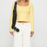 y2k Crop Tops Women Sexy Clothing Solid Color Square Neck Long Sleeve T Shirts 2000s Party Clothes Club Streetwear
