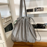 Pbong  Korean Canvas Women Shoulder Bag Female Student Tote Shopper Bag Large Fashion Corduroy Ladies Hand Bags Woman Handbags