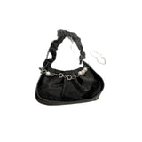 Pbong  Fashionable Pleated Chain Underarm Bag Women's Crossbody Bag Stylish Versatile Single Shoulder Bag for Casual Travel