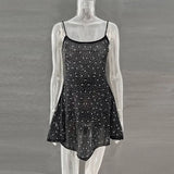 Pbong   Elegant Sequin Female Mini Dress Fashion Glitter High Waist Bodycon Woman Sexy Diamond Backless Birthday Evening Outfits