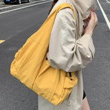 Japan Kpop Canvas Ladies Shoulder Bags High Quality Women's Handbag Large Eco Tote Shopper Bag Designer Shoppers Ladies Hand Bag