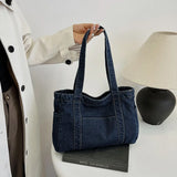 Pbong  Korean Shoulder Shopper Bag for Women Denim Luxury Woman Tote Bags Big Fashion Brand Designer Student Female Handbags Kpop