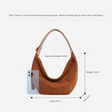Autumn/Winter New Women's Bag Reversed Velvet Cowhide Dumpling Bag Fashion Versatile One Shoulder Crossbody Bag