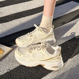 Pbong  Women's Dad Shoes New Spring/Summer Breathable Comfortable Shoes Thick-Soled Height-Increasing Sneakers Soft-Soled Casual Sports Shoes