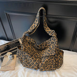Pbong  Leopard Cloth Tote Bags Lady Shopper Shopping Shoulder Bag for Women Korean Fashion Y2K Casual  Crossbody Bags