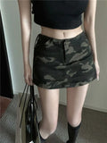 Summer Street Vintage Camouflage Skirts Y2k High Waist Bodycon Skirt Foir Women Summer New Casual All-match Faldas Mujer