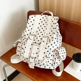 Pbong  Japanese Polka Dot Print Backpack Women Korean Daypack Large Capacity Travel Rucksack Cute School Bookbags Retro Causal Daypack