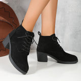 Pbong  New Women Boots Lace Up Ankle Boots Zapatos Mujer Fashion High Heels Ladies Casual Spring Pumps Platform Heel