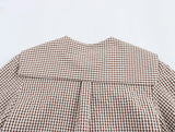 New Women's Plaid Lace Up Shirts Blouses Fashion Turn Down Neck Blouse Top Women Casual Cute Sweet Long Sleeve Blouses Clothes