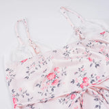 Pbong  Holiday Fashion Floral Printed Lace Patchwork Strap Dress Women's Elegant Slimming A-Line Woven Outfits Summer Long Sundress New