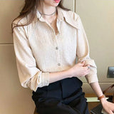 Pbong  Long Sleeve Shirts Womens Plaid Cotton Oversized Button Down Turn Down Collar Preppy Style Sweet Casual Wear Breathable Tartan
