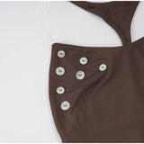 Pbong  Stretchy Ribbed Button-Detail Open-Back Maxi Dress Slim Fit Sleeveless  Summer Chic Women Dress Trendy Elegant Lady Vestido