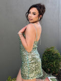 Vintage Sequin Sling Tube Mini Dresses Women Sexy Glitter Slim Fit Low Cut Short Party Dress Female 2025 Spring Chic Streetwear