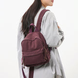 Pbong  100% Cotton Small Backpacks Women Solid Canvas Little Leisure Or Travel Bags Cute Cloth Child School Bags Shoulder Green Package