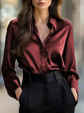 Pbong  Fall Long Sleeve Shirts For Women Fashion Loose Office Lady Elegant Button Blouse Casual