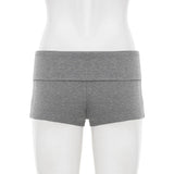 Pbong  Women's Low Waist Lounge Shorts with Drawstring Soft Ribbed Knit Casual Summer Home Sleepwear Gym Yoga Fitness Shorts Comfy New