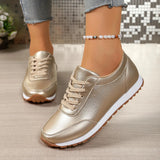 Fashion Plus Size Casual Sneakers Spring/autumn Fashion Round Toe  Lace-Up Flat Low Top Casual Shoes for Women