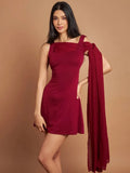 Sexy Sleeveless Elegant Bodycon Ribbon Slim Fit Mini Dress For Women High Waist Robe Off-shoulder Sexy Club Party Dress