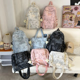Pbong  Women's Star & Moon Print Backpack Tassel Detail Multi Pocket Adjustable Strap Casual Daily School Travel Bag Back Pack