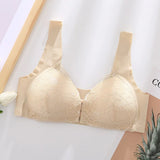 Pbong  Women's Full Coverage Plus Size Comfort Minimizer Bra Wirefree Non Padded Underwear Bra Lace Yoga Bralette Smooth Women's Bra